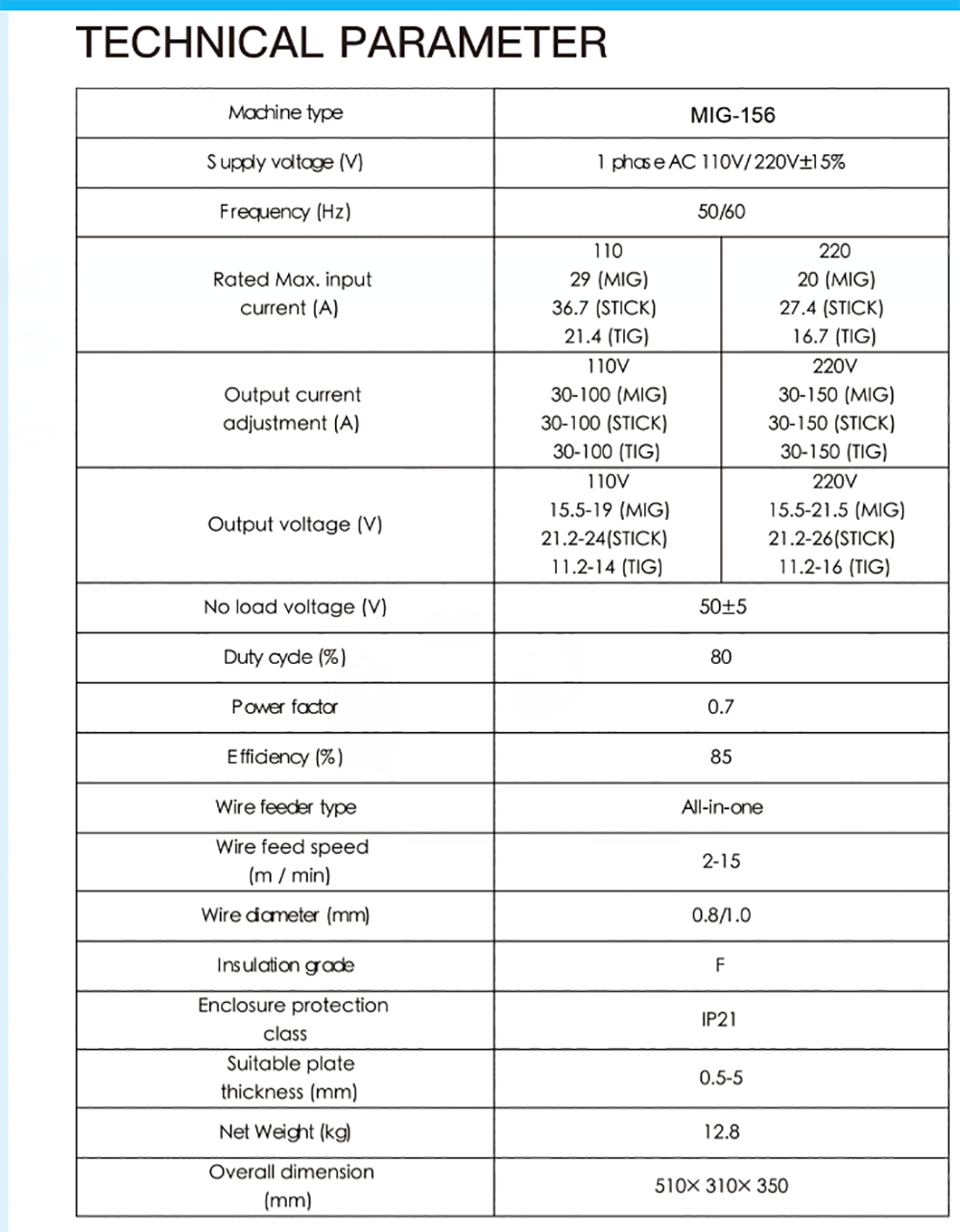 JINSLU Electric Welding Machines MIG-156 MIG Welder